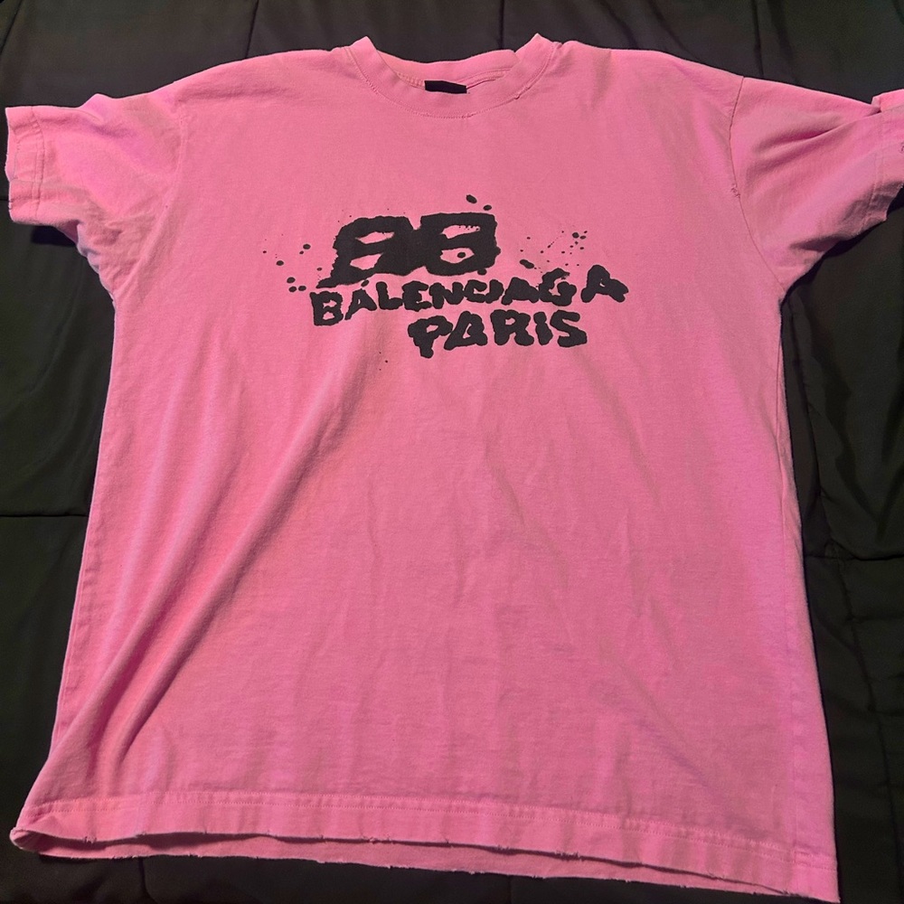 Balenciaga pink graffiti tee